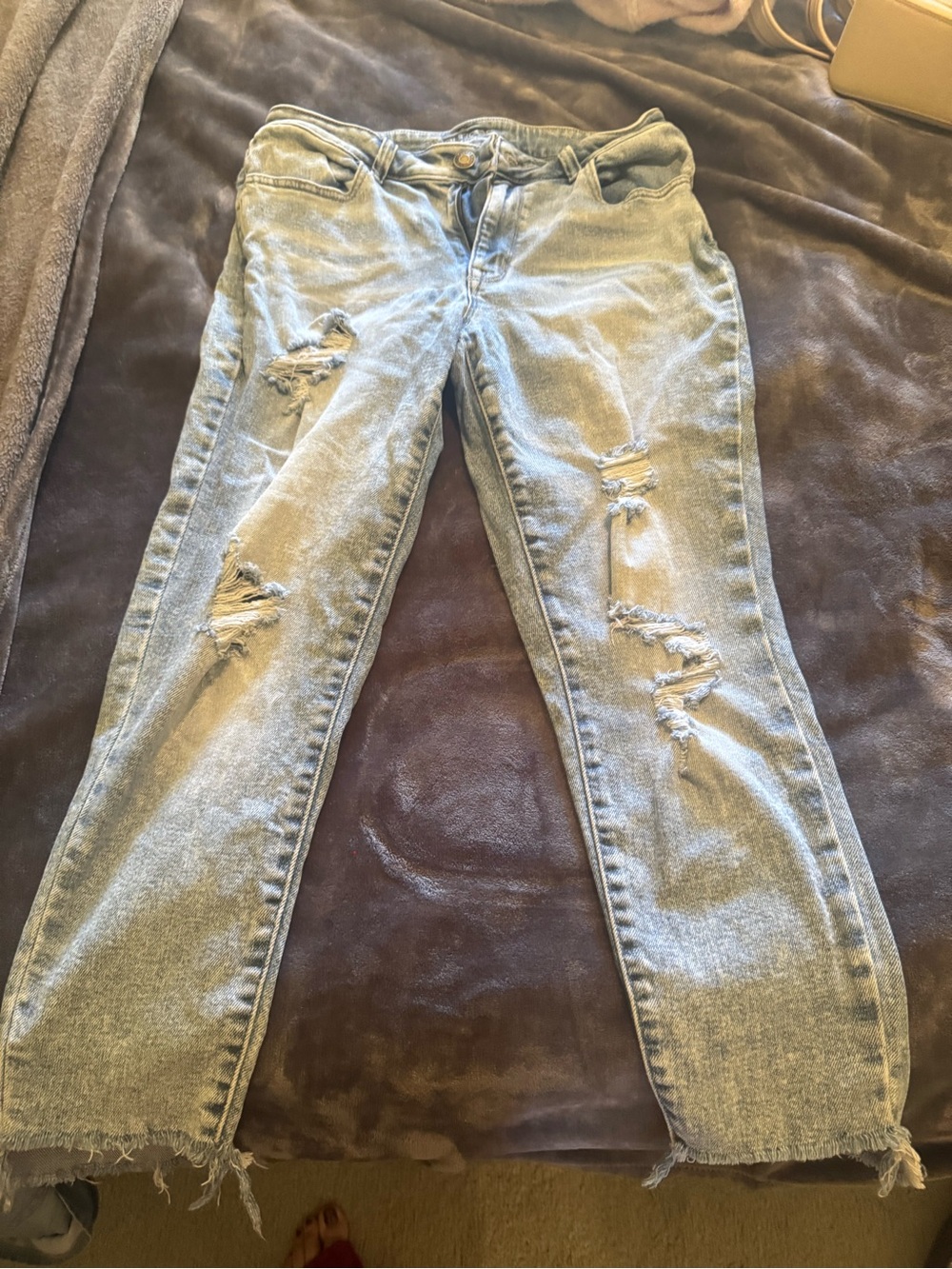 Maurices Light Blue Distressed Boyfriend Jeans